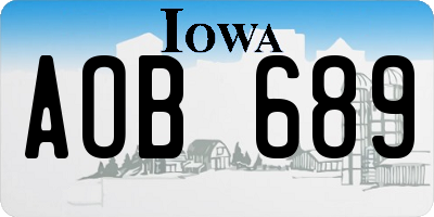 IA license plate AOB689