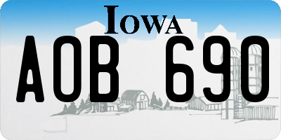 IA license plate AOB690