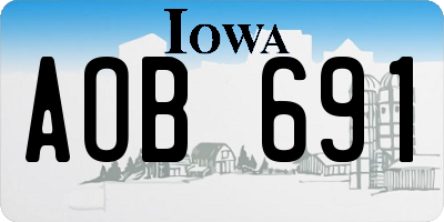 IA license plate AOB691