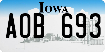 IA license plate AOB693