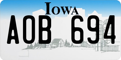 IA license plate AOB694