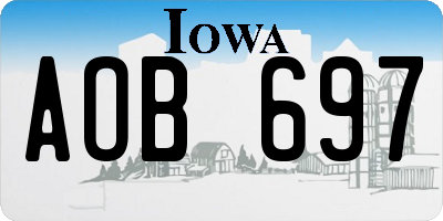 IA license plate AOB697