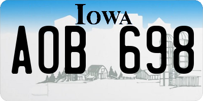 IA license plate AOB698