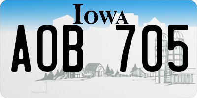 IA license plate AOB705