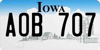 IA license plate AOB707