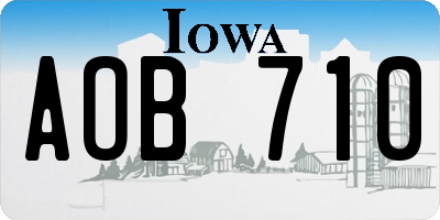 IA license plate AOB710