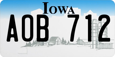 IA license plate AOB712