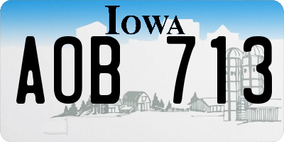 IA license plate AOB713