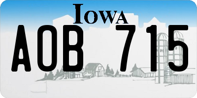 IA license plate AOB715