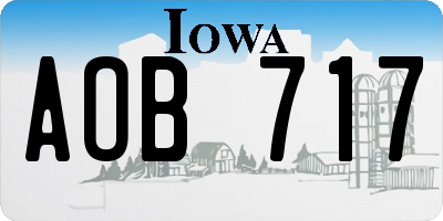 IA license plate AOB717
