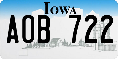 IA license plate AOB722