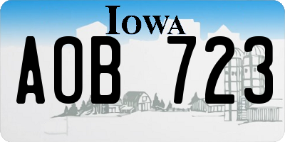 IA license plate AOB723