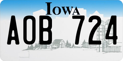 IA license plate AOB724