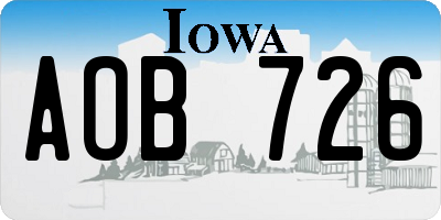 IA license plate AOB726