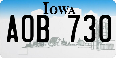 IA license plate AOB730