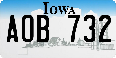 IA license plate AOB732
