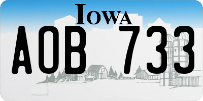 IA license plate AOB733