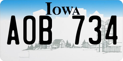 IA license plate AOB734