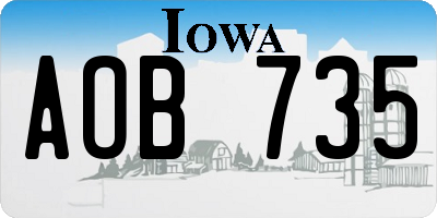 IA license plate AOB735