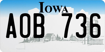 IA license plate AOB736