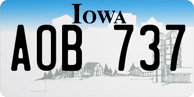 IA license plate AOB737
