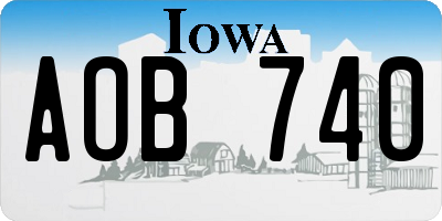IA license plate AOB740