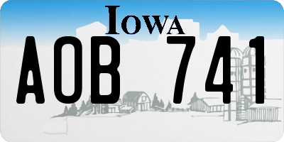 IA license plate AOB741