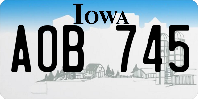 IA license plate AOB745