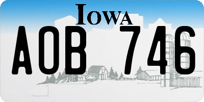 IA license plate AOB746