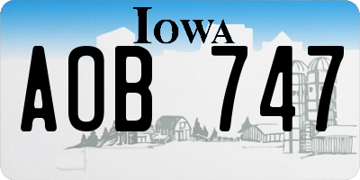 IA license plate AOB747