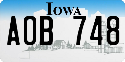 IA license plate AOB748