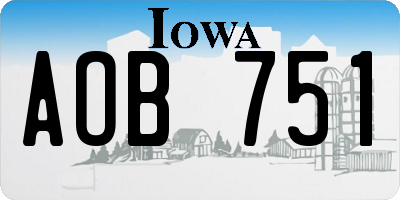IA license plate AOB751