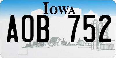IA license plate AOB752
