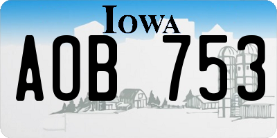 IA license plate AOB753