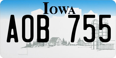 IA license plate AOB755