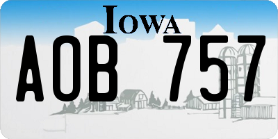 IA license plate AOB757