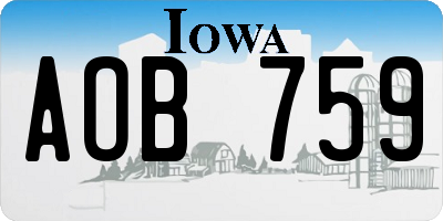IA license plate AOB759
