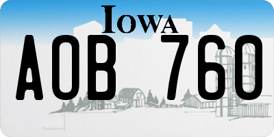 IA license plate AOB760