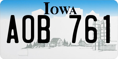 IA license plate AOB761