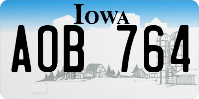 IA license plate AOB764