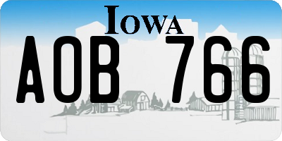 IA license plate AOB766
