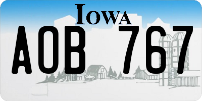 IA license plate AOB767