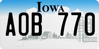 IA license plate AOB770