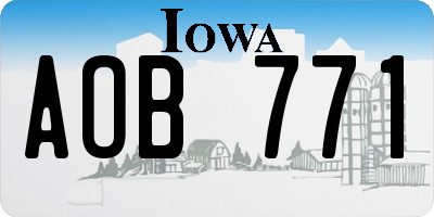 IA license plate AOB771