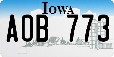 IA license plate AOB773