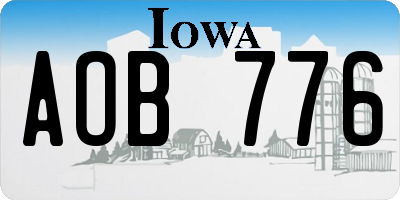 IA license plate AOB776