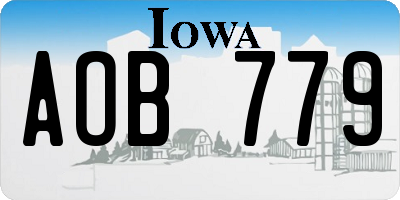IA license plate AOB779