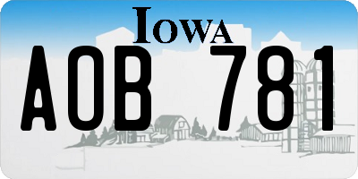 IA license plate AOB781