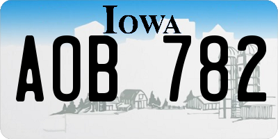 IA license plate AOB782