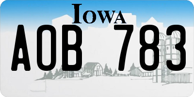 IA license plate AOB783